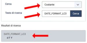 selezionare la costante formato data