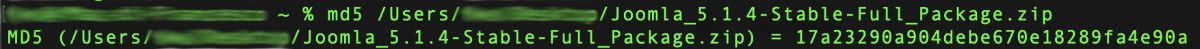 installazione di Joomla!® 5 Check MD5