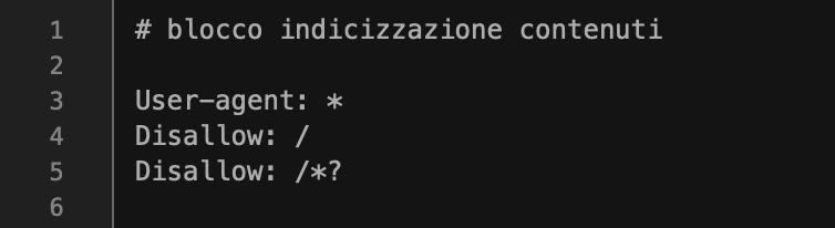 robots.txt per non indicizzare contenuti