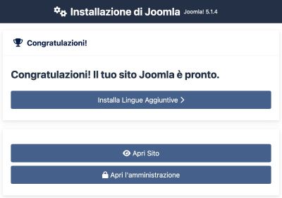 installazione di Joomla!® 5 fase finale