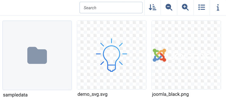 visualizzare svg in Media